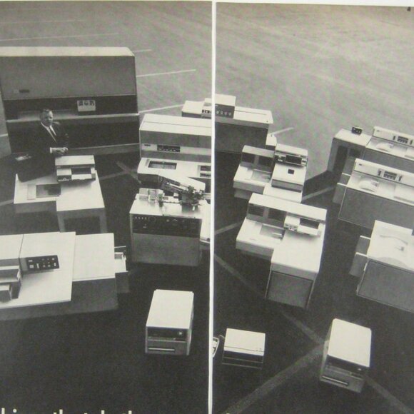 Vintage Xerox Print Ad 16 Machines Parking Lot Office Copiers Mid Century Design - Picture 2 of 2